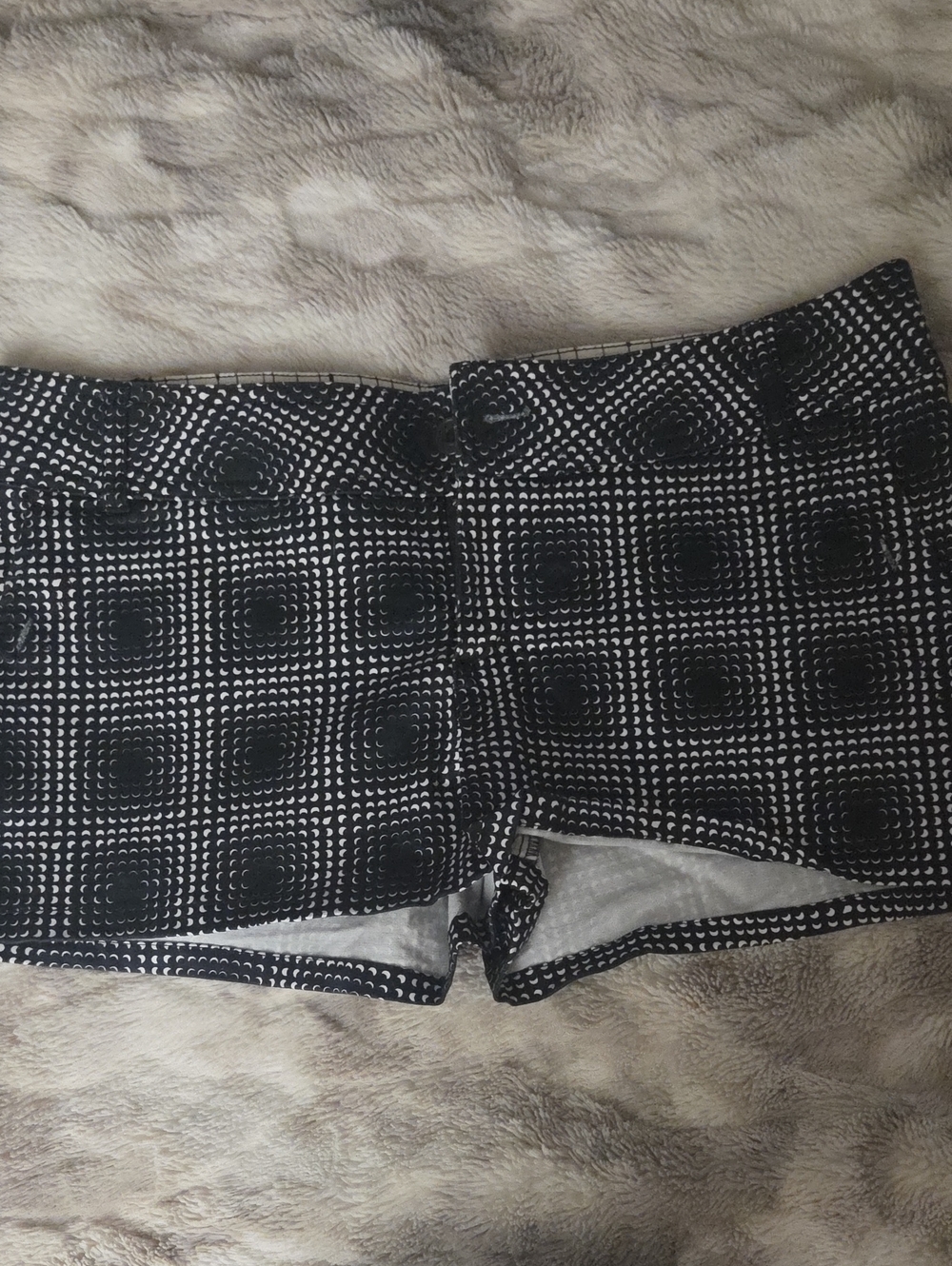 Volcom Black and White Geometric Print Chino Shorts